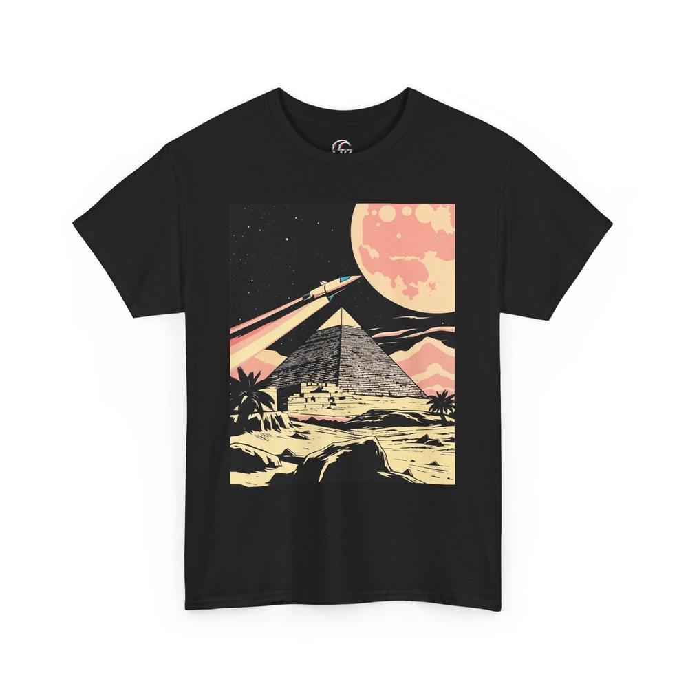

Great Pyramid TShirt Spaceship Pop Art Shirt SciFi Fantasy Tee Unisex T-Shirt L