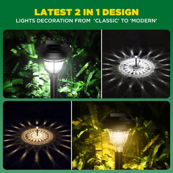 2/4/6Pcs Solar Garden Waterproof Automatic On/Off Lights IP44 Energy-Efficient Ultra-Bright LED Lawn Lamps