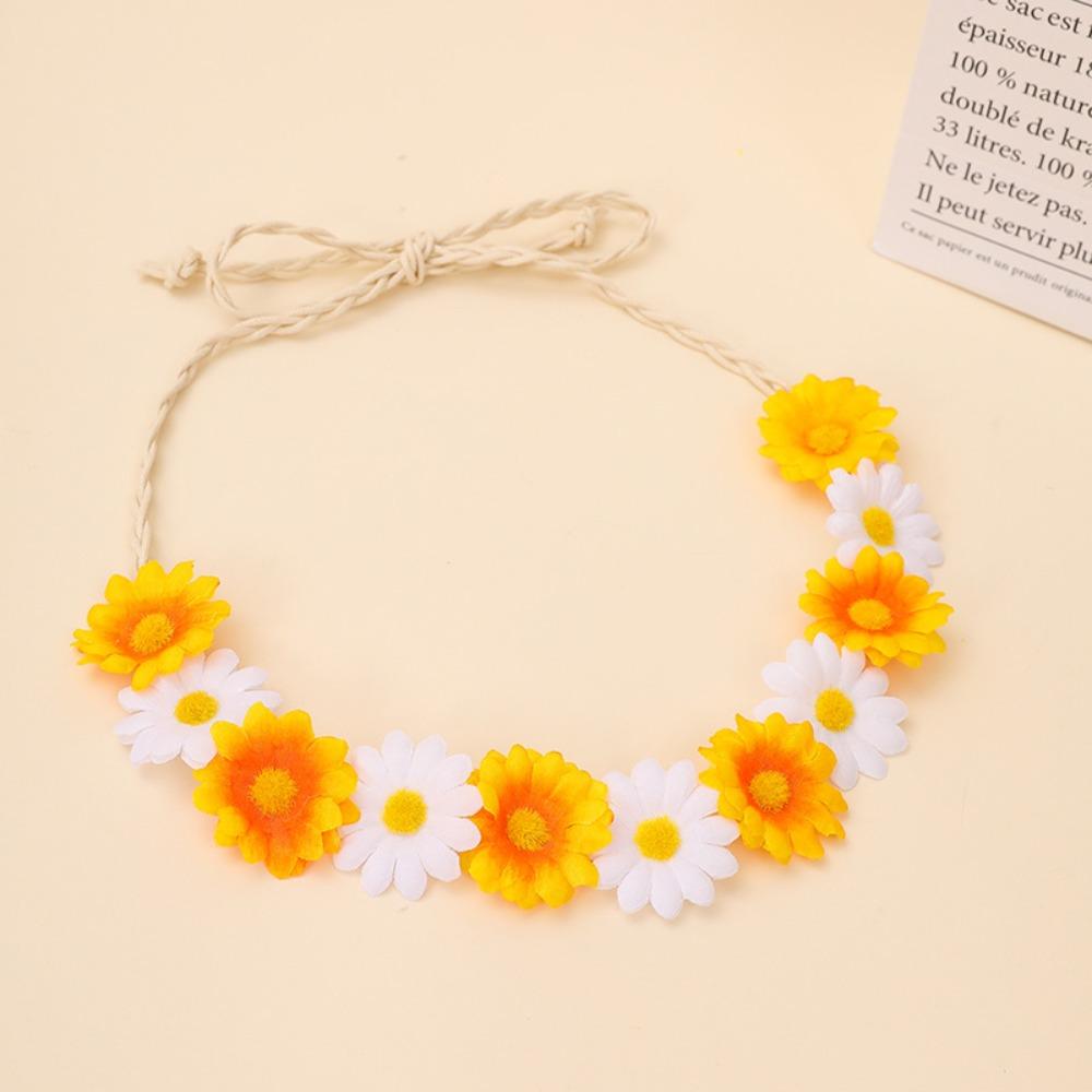Flower Decoration Sunflower Headband Simulated Daisy Hairband  Festival Hair Accessories