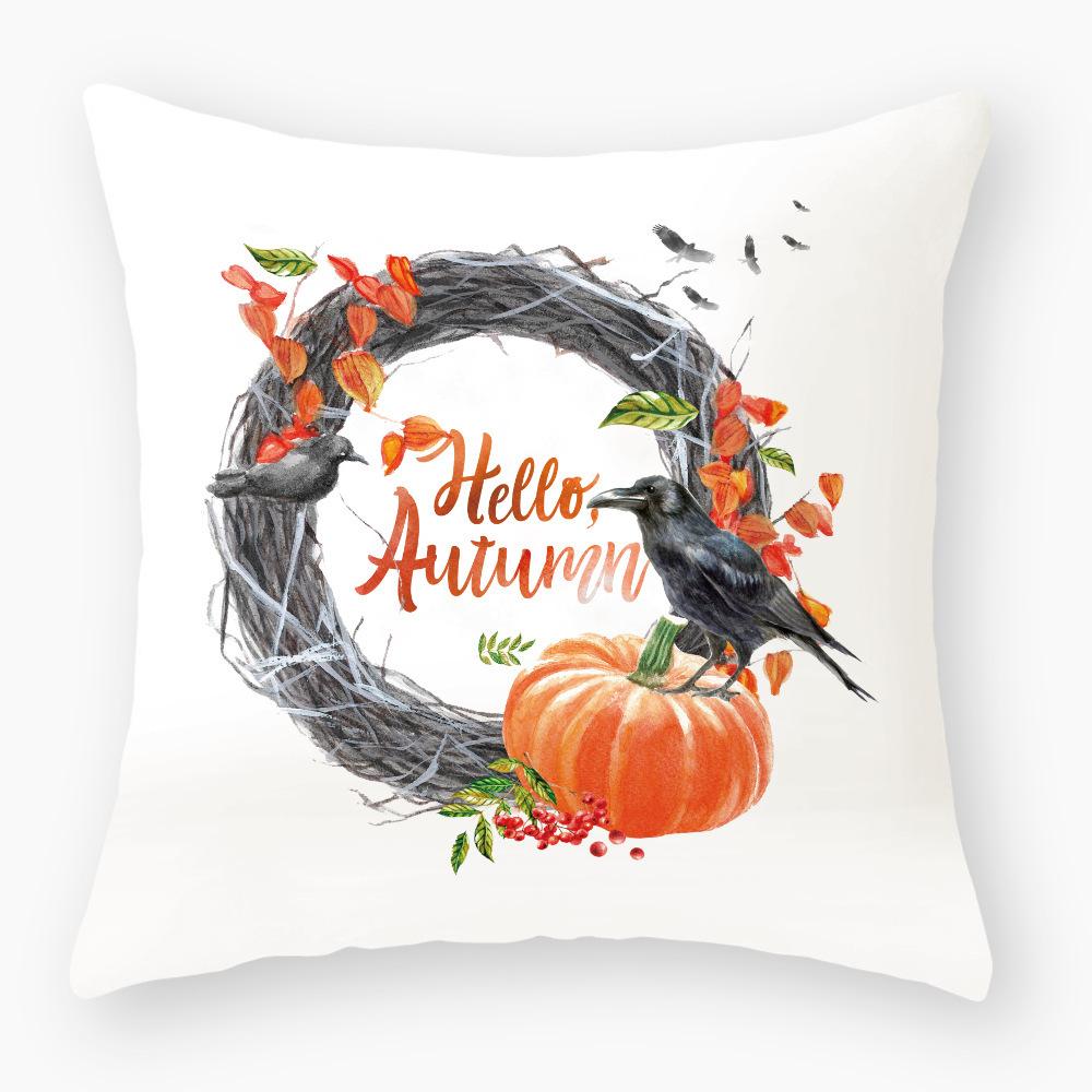 Home Products New Halloween Pillow Cover Nordic Letters Linen Sofa Cushion Office Cushion Cover