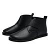 Mode Klassische Herren Slipper High Top Lässige Lederschuhe 2024 Neu Runde Zehenpartie Echtes Leder Chelsea Boots Allround Leder Stiefeletten