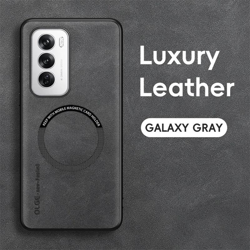 For OPPO Reno 12 12 Pro Fine Hole Sheepskin Magnetic TPU Soft Edge Anti-Drop Anti Fingerprint Phone Case