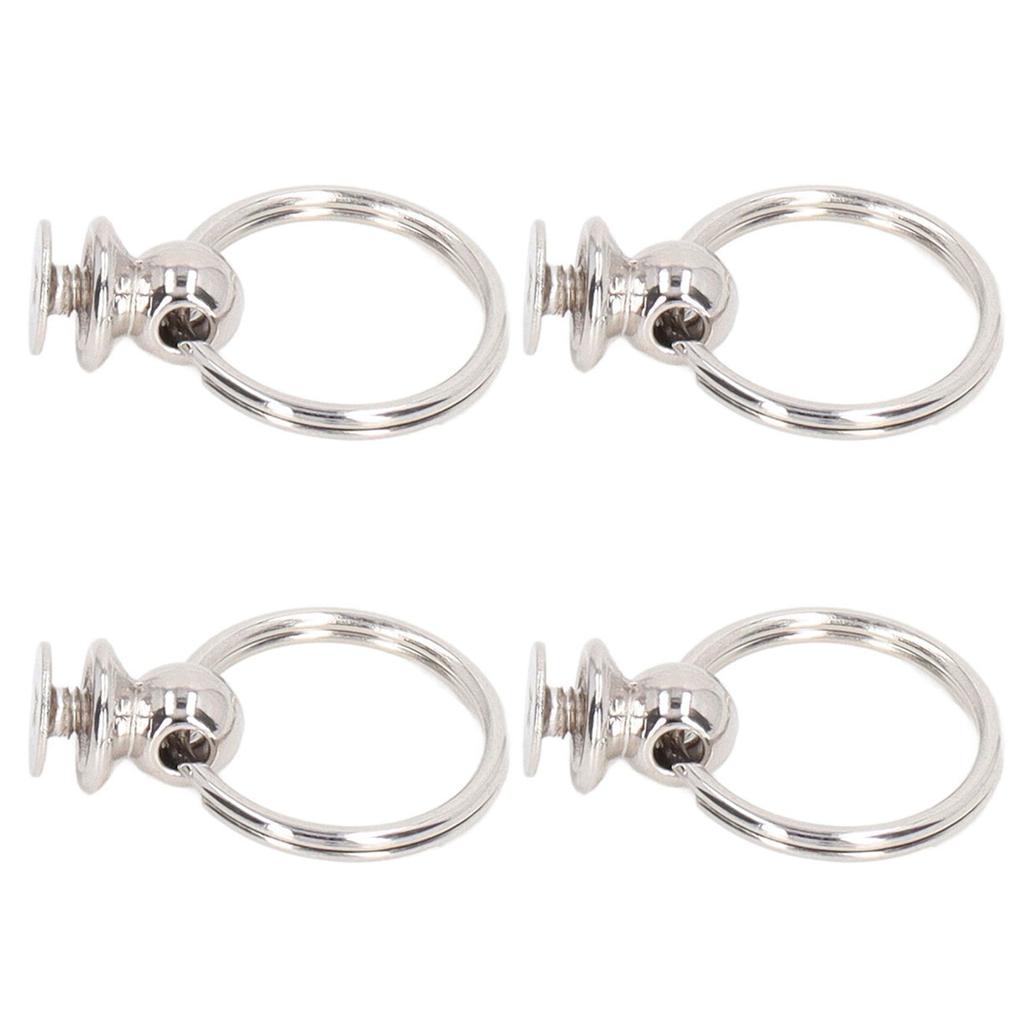 20 Sätze Rundkopfniete mit Zugringen 8x19mm Hochglanz Doppelringe Silber Chicago Schrauben Nagel für DIY Lederhandwerk