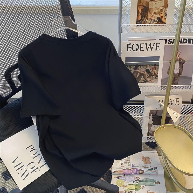 Damen-Sommer-T-Shirt aus reiner Baumwolle (200 g) mit einfachem Aufdruck