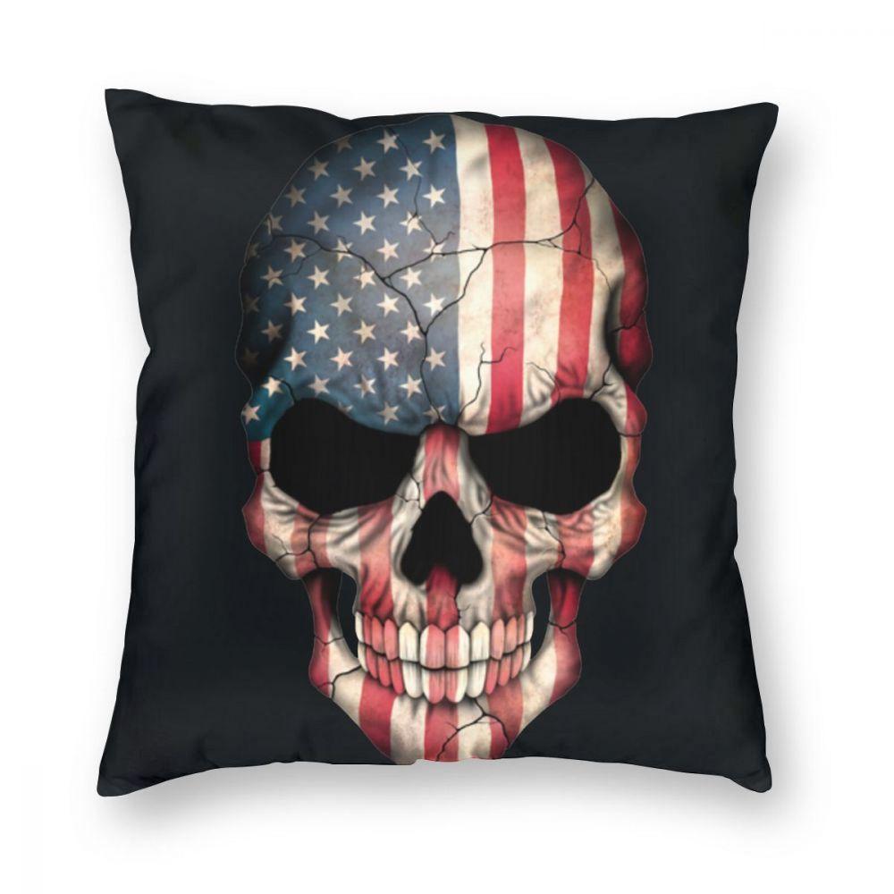 American Flag Skull Slim Fit TShirt Aolz3y0p4ko Square Pillow Case Polyester Decorative Pillow Awesome Pillowcase