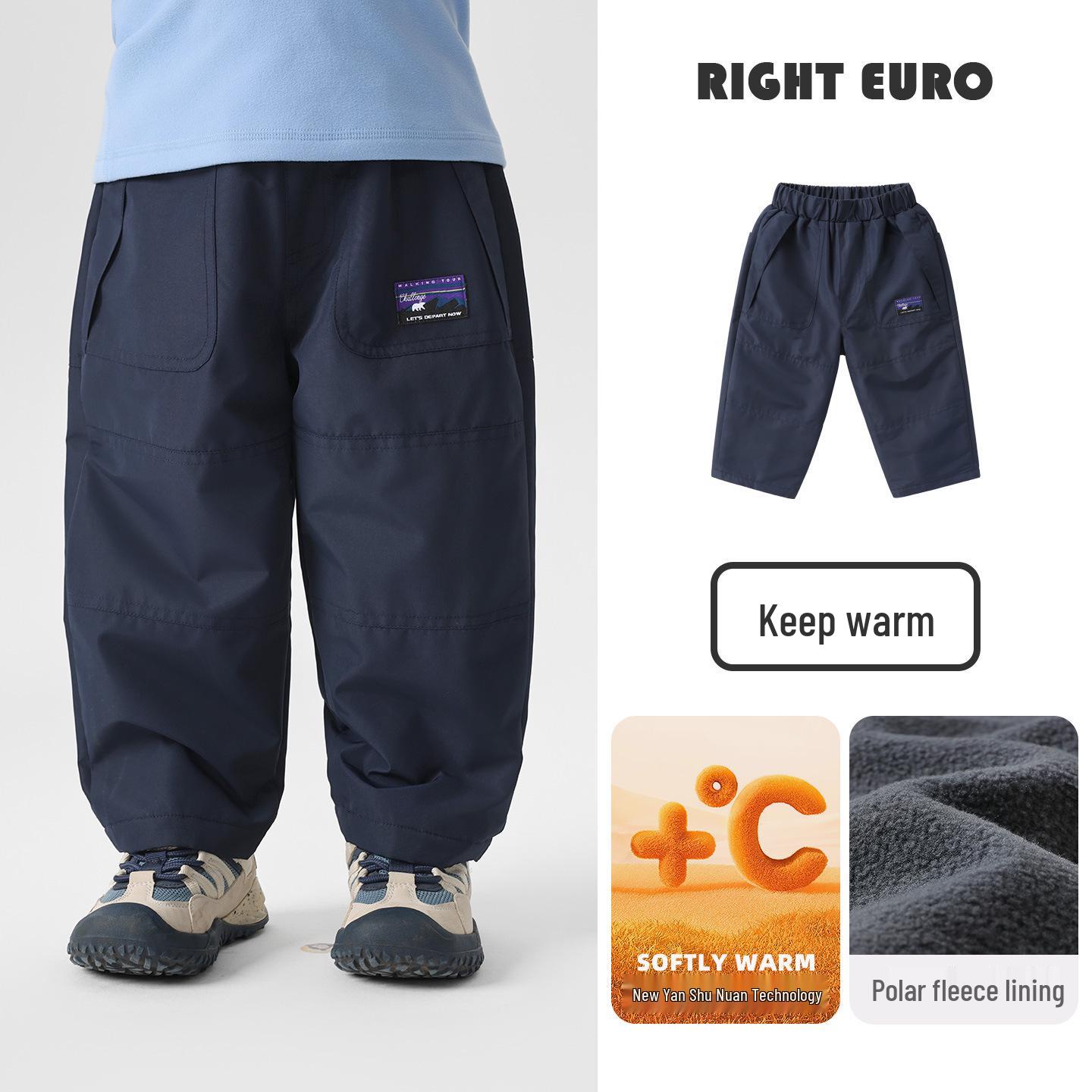 

Right European Boys Sherpa-Lined Winter Pants – Trendy 2025 Children s Clothing 120 cm темно-синього кольору