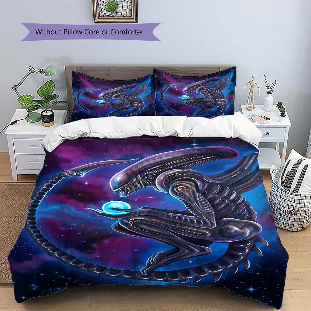 Cartoon Pattern Bedding Quilt Set Quilt Cover Pillowcase Home Decoration Birthday Gift (1 * Duvet Cover + 2 * Pillowcase, Without Core)