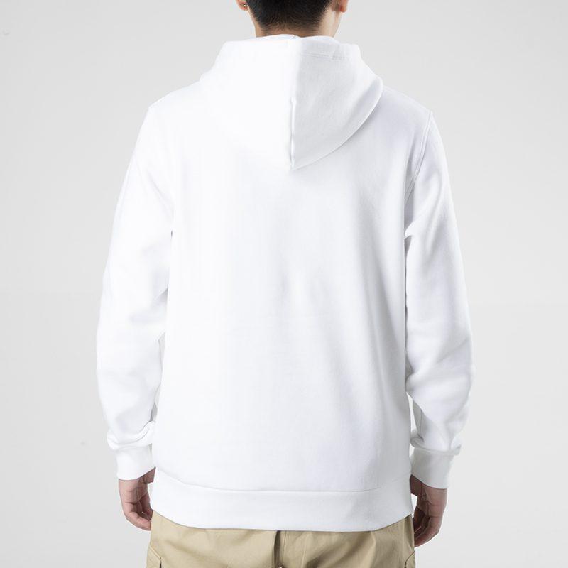 Converse Sports Print Letter Thickened And Fleece Lined Pullover Sweatshirt Men's White 10021271-A03