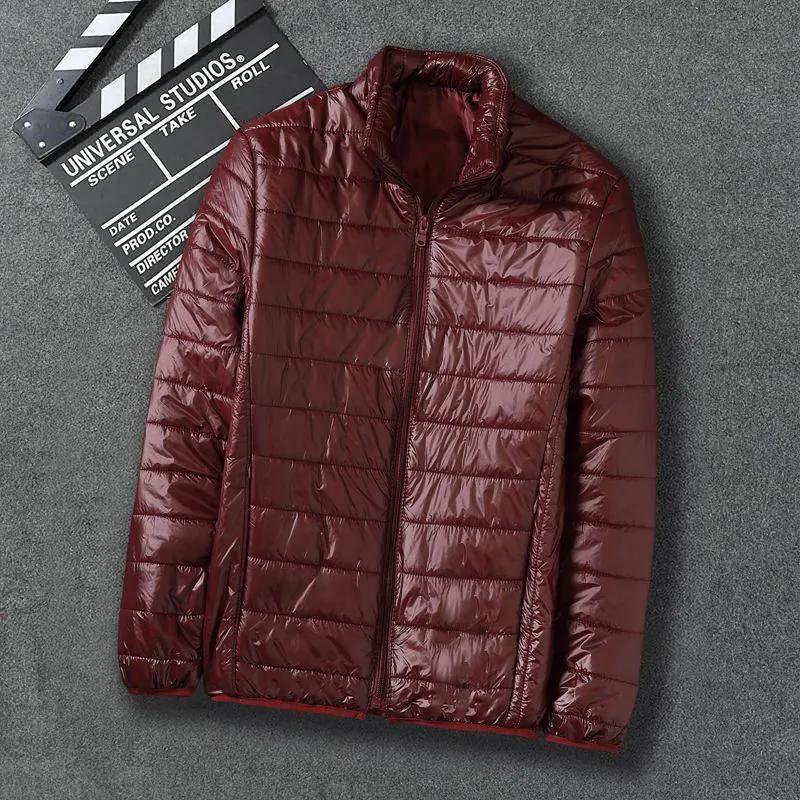 

WTEMPO Autumn Winter Stand Collar Down Cotton Jackets with Pockets Streetwear Thick Workwear Large Size Warm Zipper Coats M вино красного