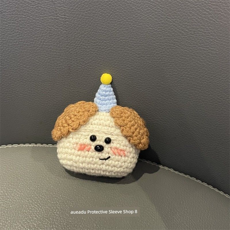 

Cute Knitting Blush Puppy Suitable for Apple AirPods Pro1 Generation 2 Generation 3 Generation 4 Generation Bluetooth Earbuds Case Protective Case Apple Airpods 3 Knitting Blush Puppy Earphone Case