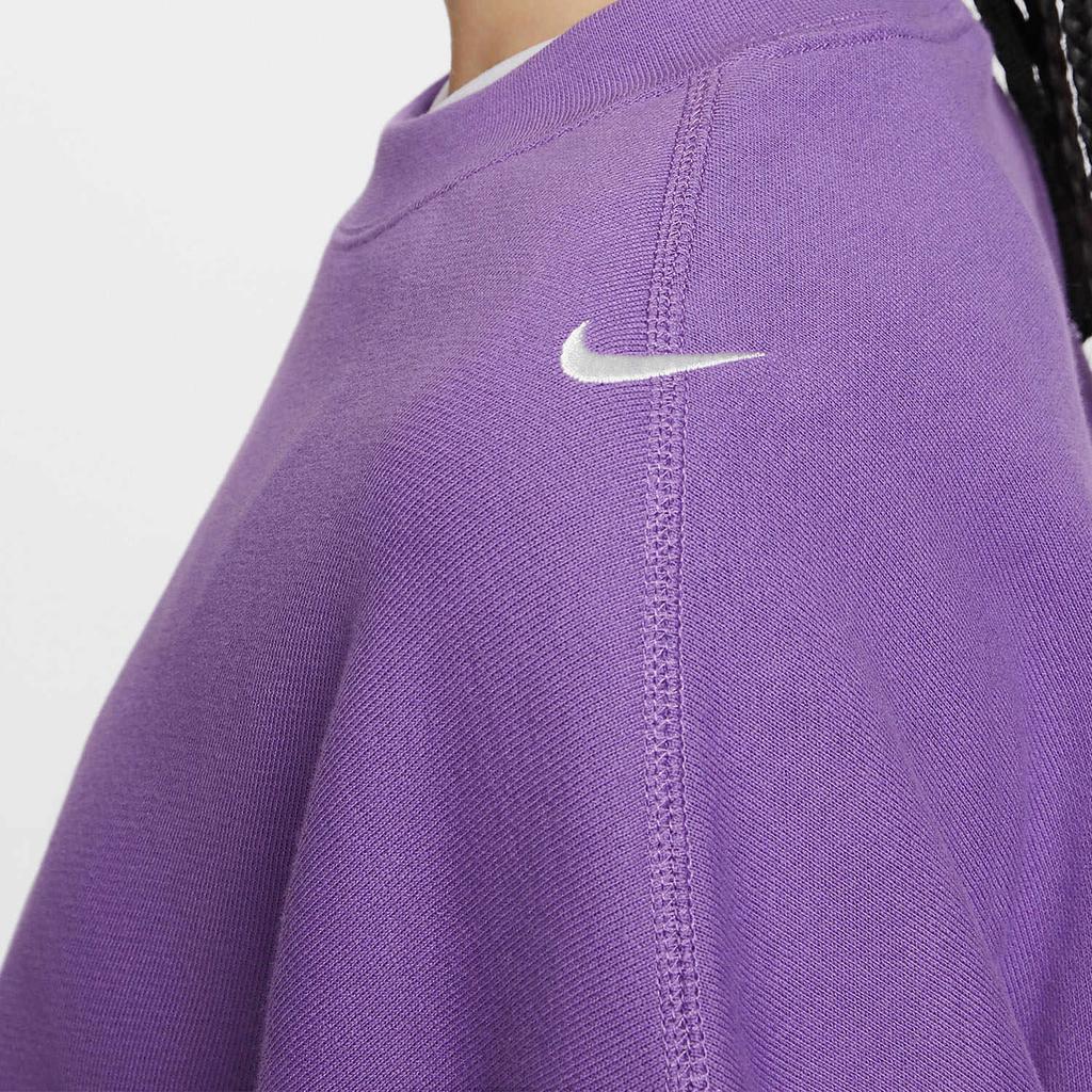 Nike Odzież sportowa Oversize Lekki Krótki Pulower Top z Długim Rękawem Damskie topy Malina Czarny FV7510-521