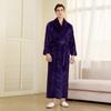 Men's Winter Shawl Collar Plush Fleece Bathrobe Soft Warm Long Sleeve Robe with Pockets Spa Robes for Men Comfortable Fluffy Homewear Sleepwear