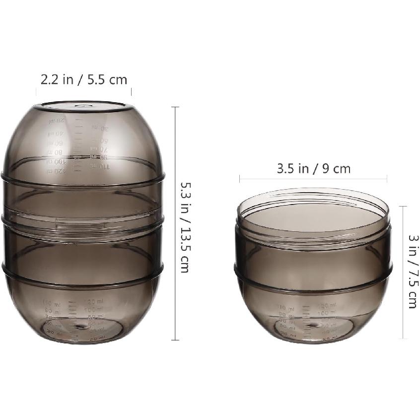 Hair Dye Shaking Bowl, Black Hair Color Bowls, Plastic Hair Coloring Mixer Bottle Salon Mixing Cup Tools with Measuring Scale for Home Hair Salon
