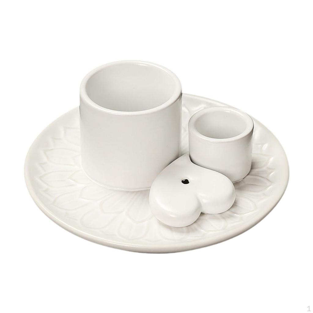 Cădelniță Ceramică și Suport Palo Santo, Suport Lumânare Arzător Tămâie pentru Birou