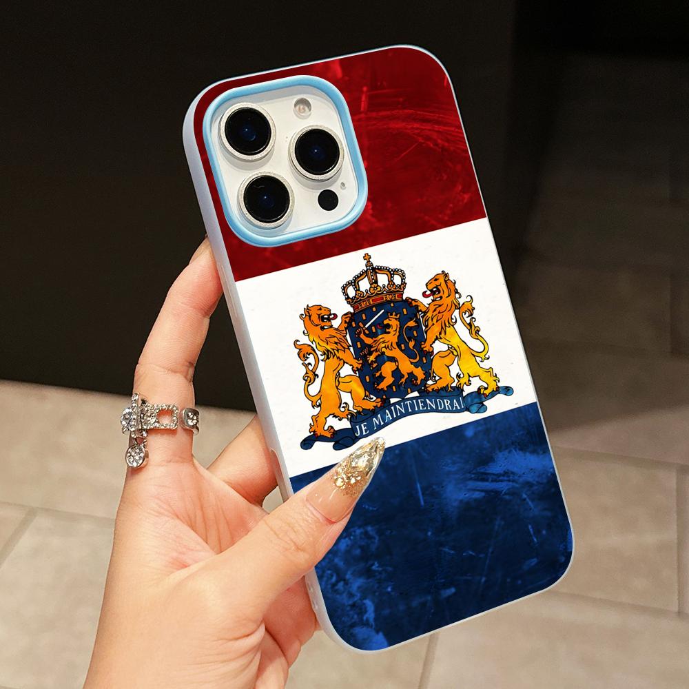 Nederlandse Vlag Jelly Dubbele Laag Lichtblauw Mobiele Telefoonhoesje voor iPhone 17 16 15 14 13 12 11 Air Pro Max Plus