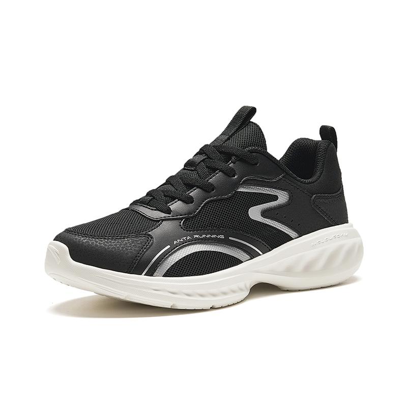 New Anta Cushioning Wear Resistant Low Top Running Shoes Women's Black Silver 922415525-4