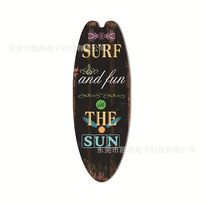 Summer Beach Ocean Themed Casual Decor Surfboard Wooden Bar Home Walls Vintage Decorated Wooden Boards