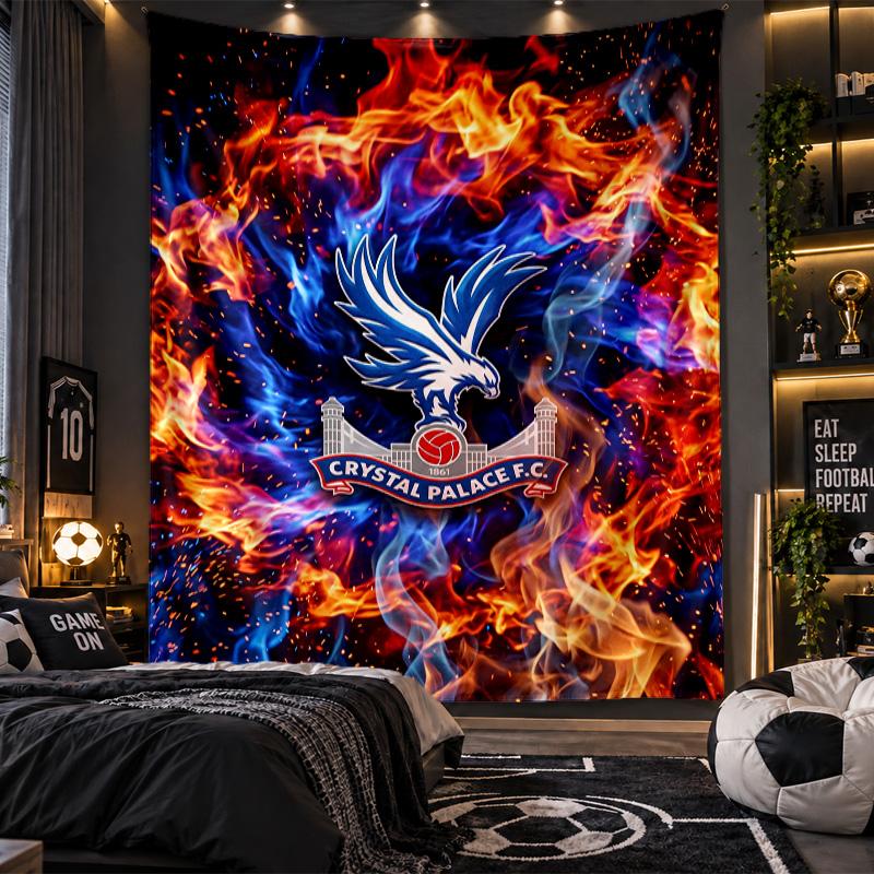 Tapiserie de agățat pe perete Print Fotbal Palatul de Cristal Pânză pentru Sufragerie Dormitor Decor Acasă
