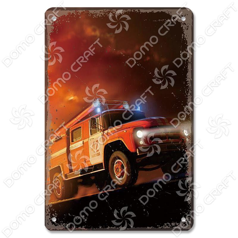Vintage Fireman Tin Sign Metal Plate Classic Firefighter Movie Metal Poster Wall Decor for Garage Club Hotel Home