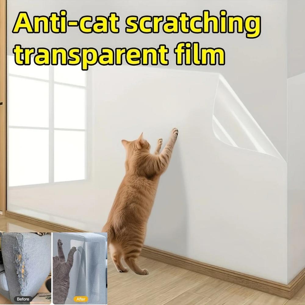 1pc  2m/3meters/5mX45cm Anti Cat Scratch Furniture Protector Self-Adhesive Peelable Cat Training  PVC Transparent for Couch