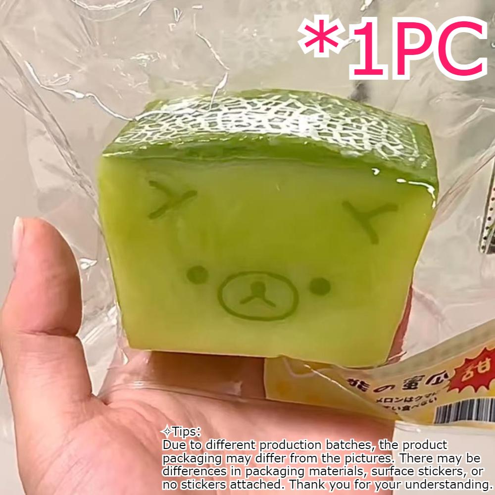 Silicone Bear Food Squishy With Sticky Bag Mud Feel, Multi Shapes Radish Melon Durian Dumpling Soft Squeeze Toy