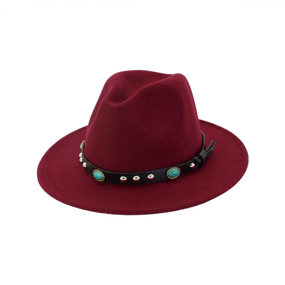 Fedoras Hat Winter Women Hats Men Felt Hat Belt Luxury Fashion Casual Wedding Decorate Men Women Jazz Cap Chapeau Femme Bonnet