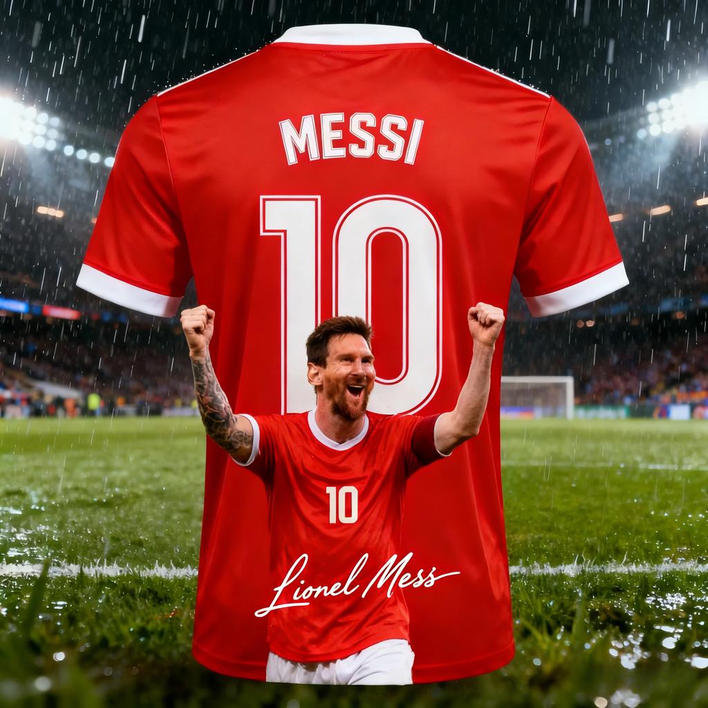 Sommer Erwachsener Messi #10 KI-Design Herren Fußballtrikot T-Shirt Outdoor Tägliches Sportshirt Schnelltrocknend Atmungsaktives Oberteil
