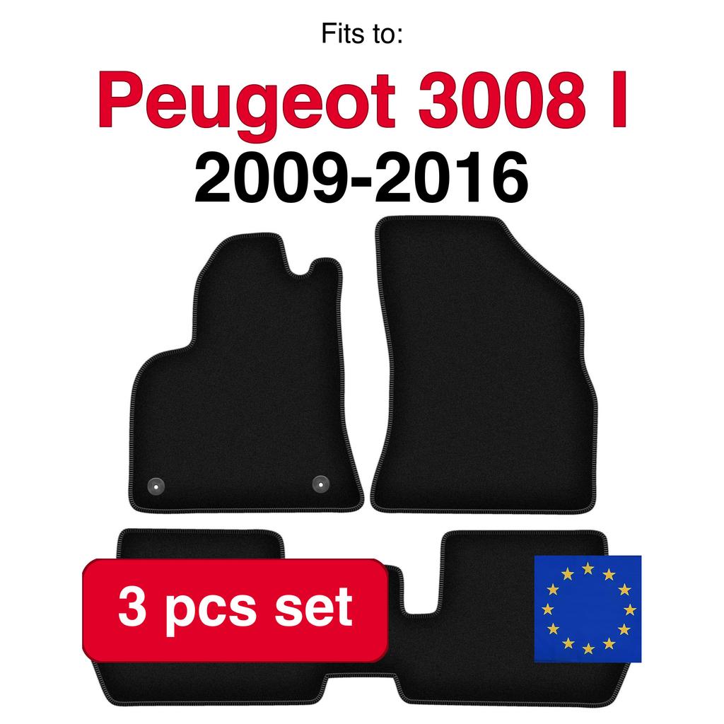 Velour Floor Mats Basic For Peugeot 3008 I Minivan (2009-2016)
