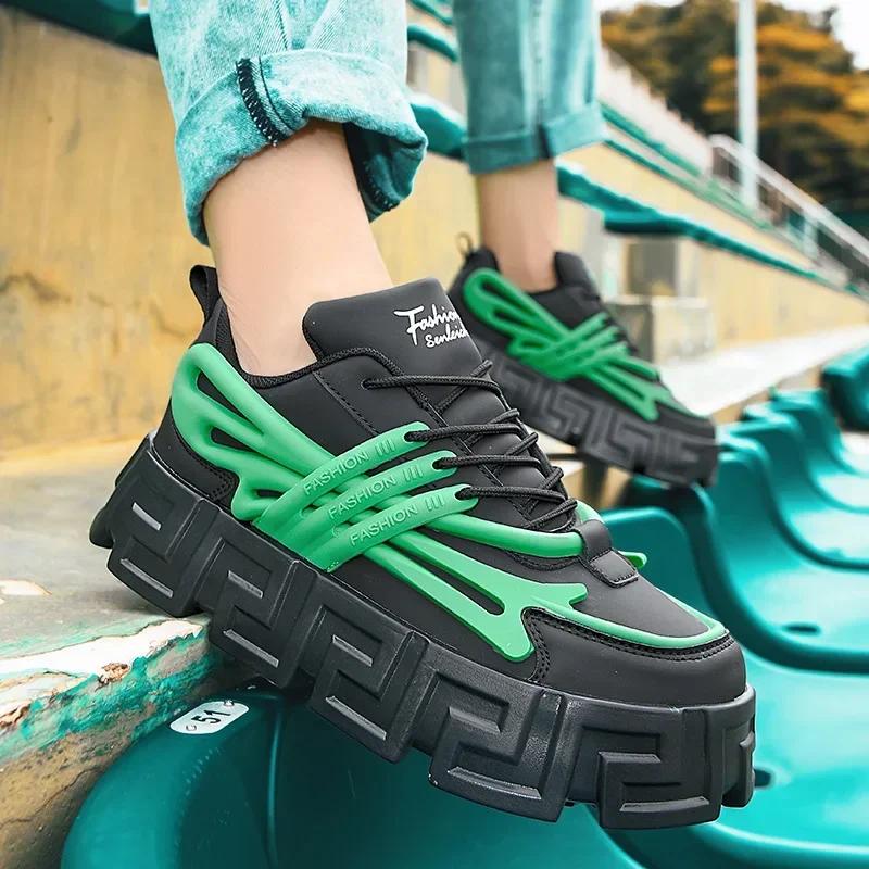 FashionPunk Casual Shoes For Men Street Style Walking Shoes Sneakers Men Thick Bottom Sport Running Shoes Male Vulcanized Sneakers Men