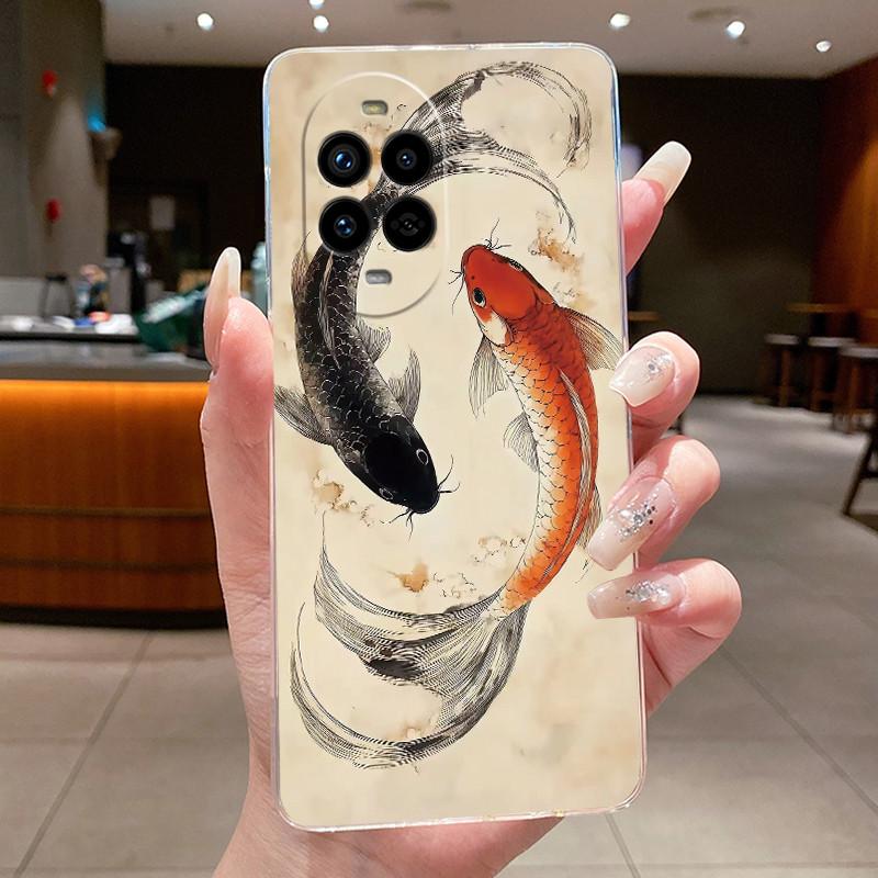 Casing For Huawei Nova 13 Pro Luxury Cute Cool Dragon Flower Pattern Soft silicone Phone Case Back Cover Transparent TPU Shell