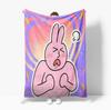 Cute Pink rabbit Series Blanket Cartoon Print Warm Flannel Soft Comfortable Home Travel  Bed Blanket Birthday Couple kids Gift
