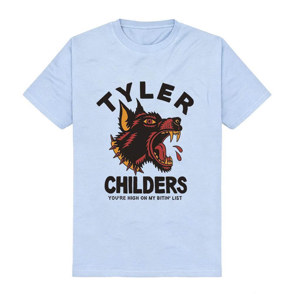 SPIKE COLLAR BITIN' LIST T-SHIRT Tyler Childers Print Merch Tees Summer Short Sleeve Casual Cotton Tshirts Fashion Unisex