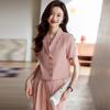Elegantes Sommer-Anzugset für Damen mit kurzen Ärmeln, professionell