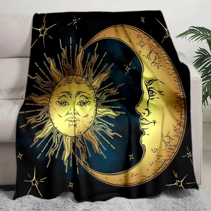 Sun Moon Soft Comfortable Blanket All Seasons Suitable Sofa Office Nap Travel Birthday Gift Christmas Present