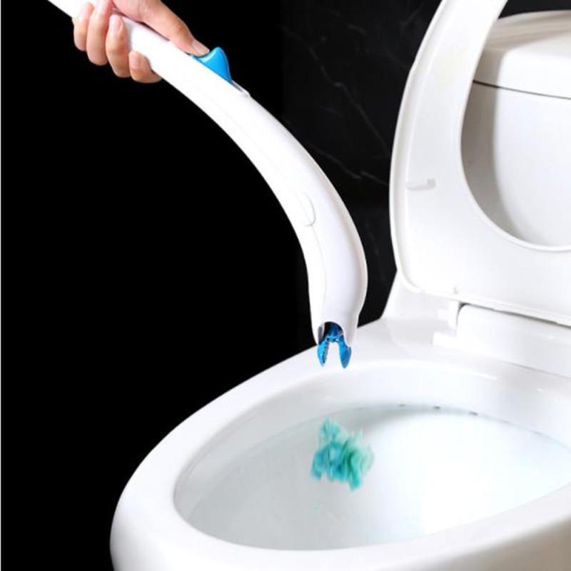 Disposable Toilet Brush Long Handle Toilet Bowl Brush without Dead Angle Cleaning Set Home Bathroom