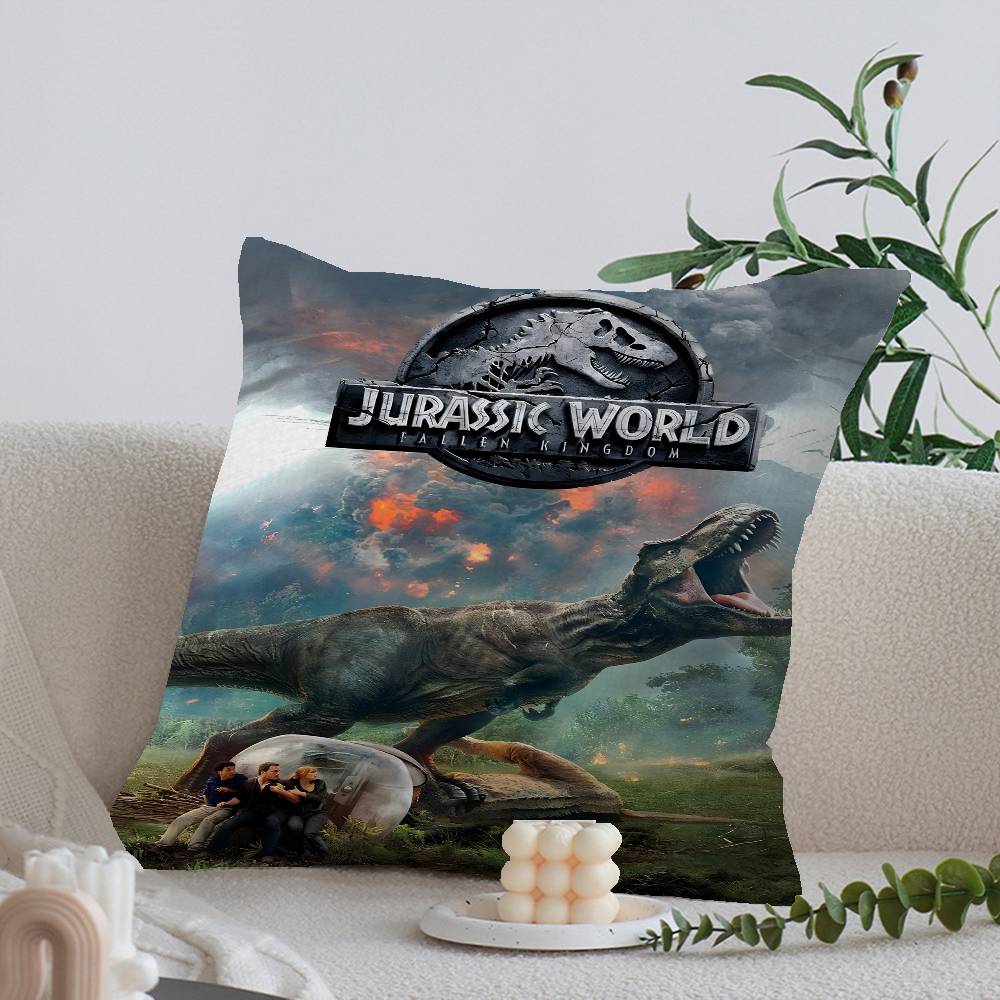 Movie Jurassic Park Dinosaur World Jurassic World Pillow Cover for Bedroom Room and Living Room Sofa Decorative Cushion Cover