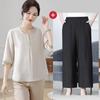 2026 Summer Chinese Style Seven-Point Sleeve Top for Middle-Aged Women - Elegant Mother's Day Fashion