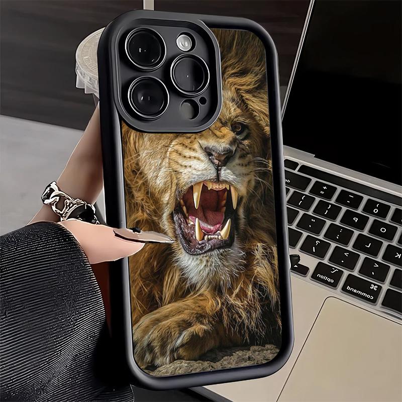 Phone Case for iPhone 17 Air 16E 15 16 Pro Max Lion Male Man King Cover 14 Plus 13 12 Mini Soft Shell Silicone Fundas