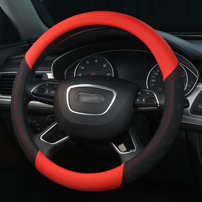 3D Embossed Steering Wheel Cover - Business Style, Comfortable, Breathable, Year-Round Massage for Cars