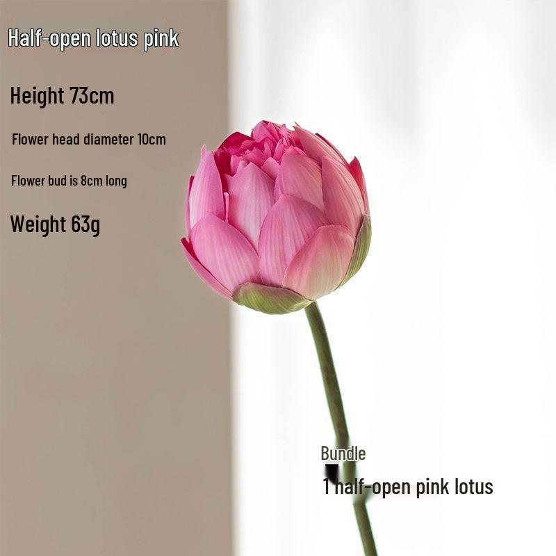 Realistic Lotus Flower Arrangement: Artificial Lotus Pod, Leaf, and Blossom for Living Room or Buddhist Hall Decor
