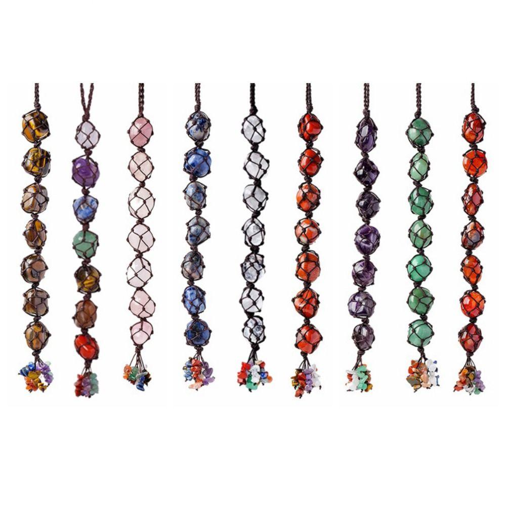 

Creative Colorful Stone Pendant Portable Stone Mesh Bag Pendant Auto Interior Decoration Style 5