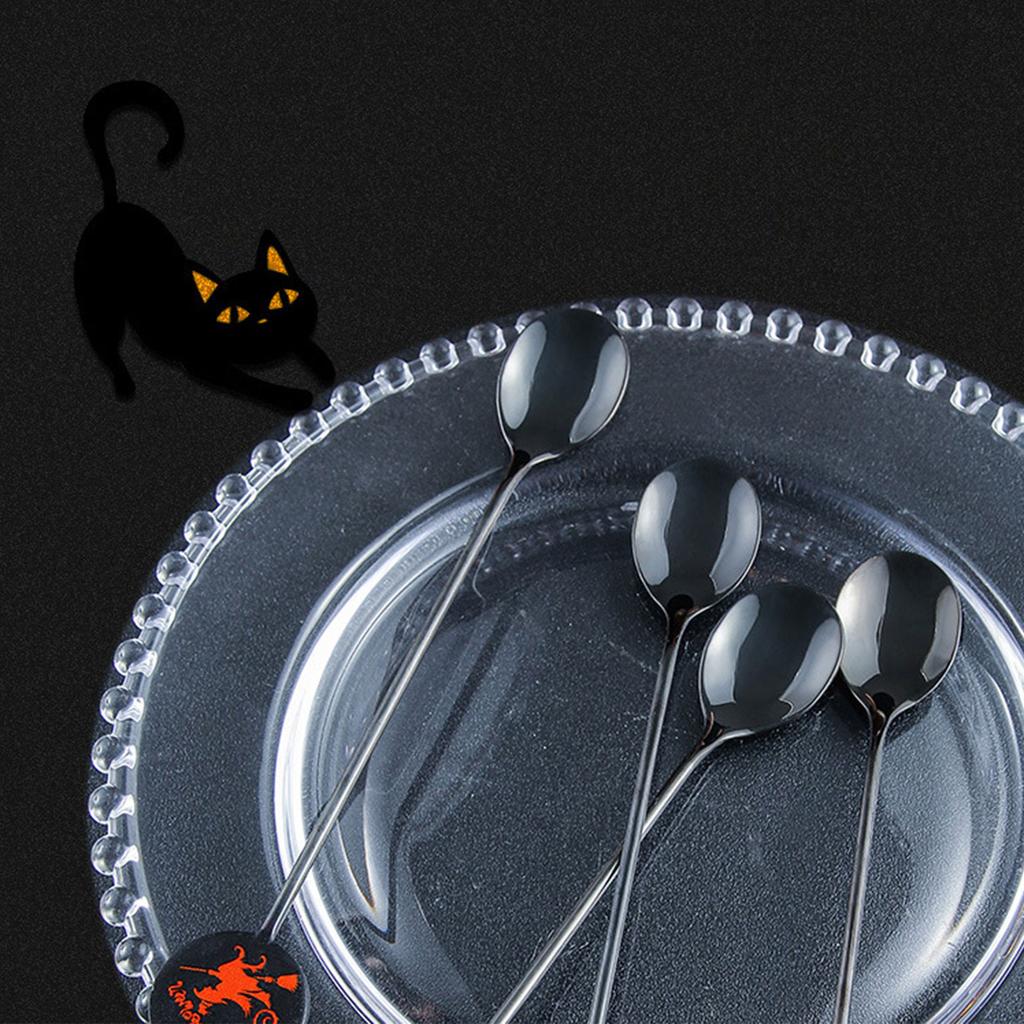 Creative Halloween Small Spoon/Fork Coffee Stirring Spoon Cake Fork Mixing Teaspoon Stainless Steel Tableware Easy C
