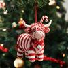 Lightweight Gifts for Friends Family Highland Yak Ornament Christmas Tree Hanging Decor Cute 2D Flat Compact Decorations Acrylic Pendant with
