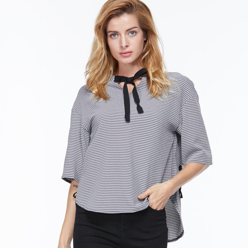 SURWENYUE Módní Dámské Halenky Krátký rukáv Letní Topy Košile Ležérní Pruhované Dámská halenka