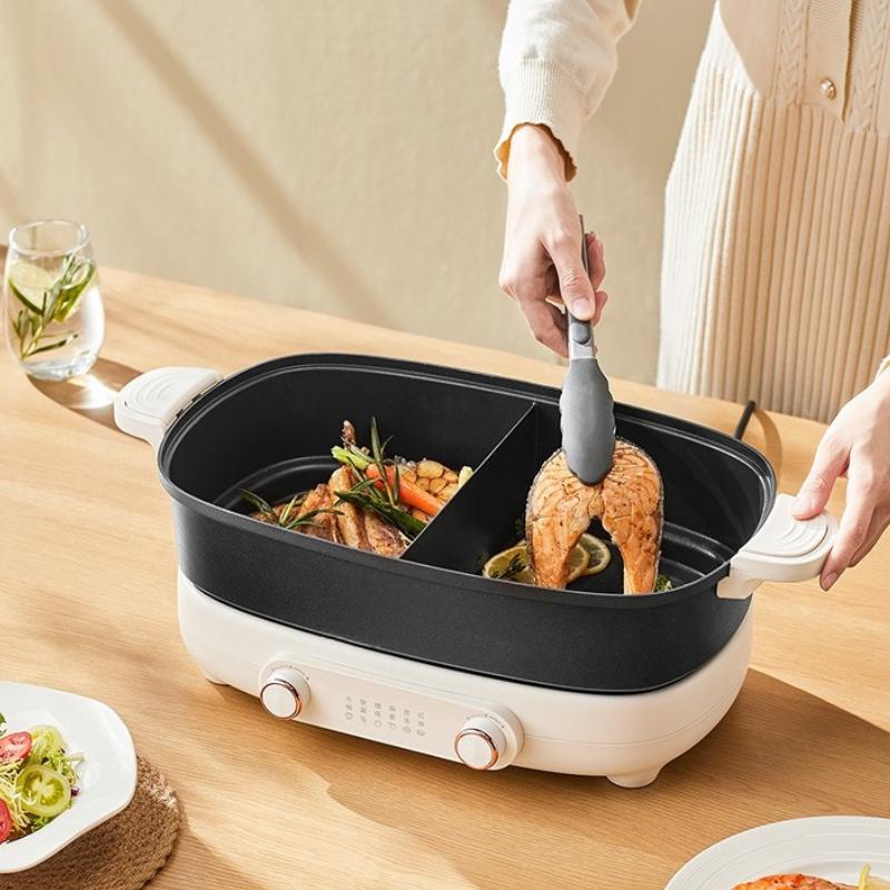 220V Non Stick Electric Hotpot Household Mandarin Duck Split Multi Functional Electric Boiling Pot