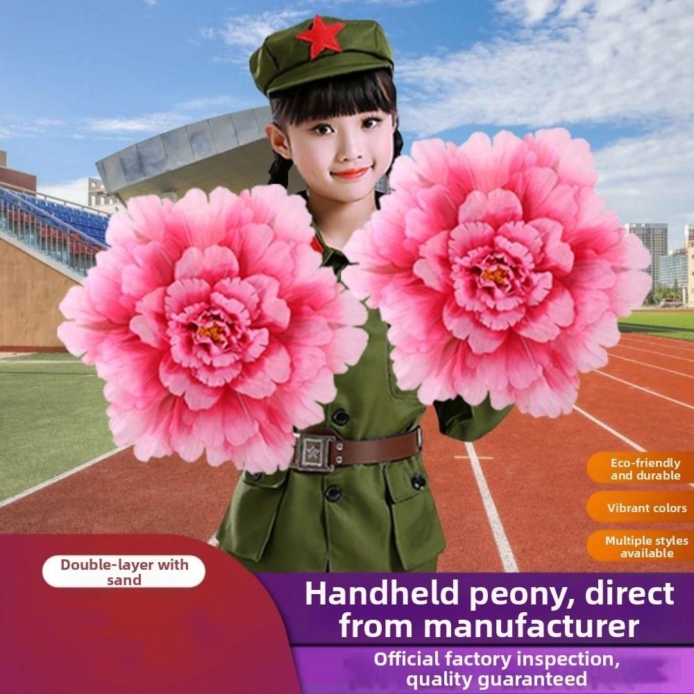 Hand held Peony Dance Performance Props 30/40/50cm DIY Handmade Stage Art Classica Props Children Hand held Choral Flower