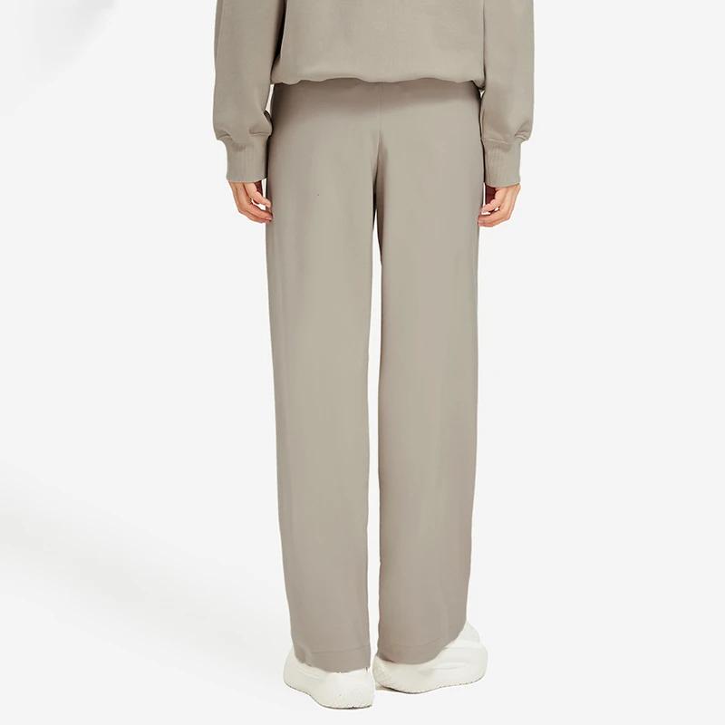Li Ning Mid Waist Loose Sports Pants Women Pants Khaki AKXSB40-3