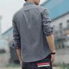 2022 Korean Style Men's Slim Striped Long-Sleeve Shirt - Casual Autumn Jacket for Middle-Aged and Young