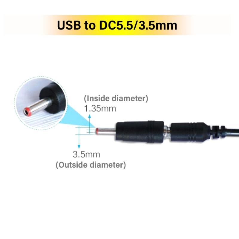 USB To 9V/12V Power Boost Cable With 5.5mm 3.5mm 5.5x2.1mm 3.5x1.35mm Connectors For Electronics