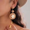 1 pair Ethnic Style Thai Seaside Eardrops Bohemian Style Raffia Grass Earrings  Bride